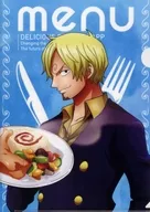 Sanji plastic trasparent file folder "ONE PIECE ×menu ONE PIECE Restaurant" Gacha campaign prize
