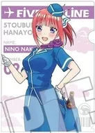 Nino Nakano (FIVE AIRLINE) "Kyarato KUJI 5th anniversary commemorative TV special anime The Quintessential Quintuplets 〜 Five Memories 〜 vol. 3 Kyarato KUJI mini plastic trasparent file folder Ver A4 blind clear file "