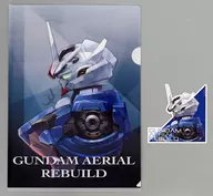 Gundam Aerial (refurbished type) A4 plastic trasparent file folder & sticker "Ichiban KUJI MOBILE SUIT GUNDAM : The Witch of the Mercury vol. 3 - My full blessing to you -" F Prize