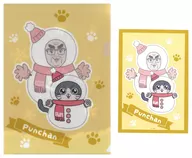 Punk-chan (snowman) A5 plastic trasparent file folder & postcard set "WEB KUJI Neko ni Reincarnated Ojisan" H Prize