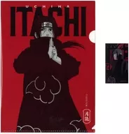 Uchiwa Uchiwa Itachi A4 plastic trasparent file folder & sticker "Ichiban KUJI NARUTO - Uzumaki Naruto - Shippusen Kokka-den with red eyes that depict heart" H Prize