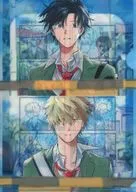 B5 plastic trasparent file folder with comic strips drawn by Go Tsujita and Motoki Kajino "Comics : Unsafe Us" Horinlove Books Purchase benefits