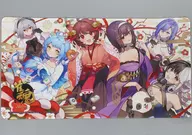 集合(6周年記念イラスト) オリジナルデスクマット 「雀魂 -じゃんたま- 6周年記念 魂天神社例大祭」