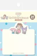 ペコちゃん＆マイメロディ＆クロミ 型抜き付箋 ドットB 「PEKO×サンリオキャラクターズ」