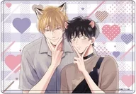 01. Shinobu Ukano & Sacchio Kurumi (heart design) official illustration Character clear case "Chigochi-Oh-wa Chuu-ku" (Delicious food Ω sounds like Chuu) "