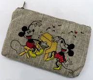 ミッキーマウス＆ミニーマウス(1928) 畳み刺繍ペンポーチ フラットタイプ 「ディズニー」