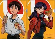 Shinji & Misato plastic trasparent file folder 2 Types Set "Evangelion Shin Gekijoban : Broken x LOTTERIA" ヱヴァバガチキ BOX campaign goods