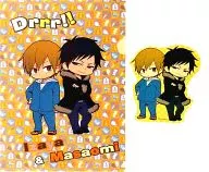 Izaya Orihara & Kiden Masaomi A4 clear file & sticker "DuRaRaRa!!x2 Rinya KUJI" E-2 Award 2015 Duralara! STREEEEET! Territory of Exhibition Only