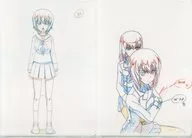 19.西住まほ(大洗制服)/西住まほ＆逸見エリカ(作戦会議) 原画A4クリアファイル2枚セット 「ガールズ＆パンツァー博覧会」