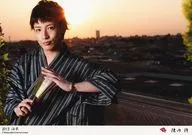 D2 / Sho Jinnai / Horizontal, Upper Body, Costume Blue, Right Hand Fan / "2013 Yukata" Official Official photo