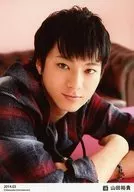 D2 / Yuki Yamada / Bust-up Dress Red, Black, Check Pattern, "2014.03" / Official photo oficial