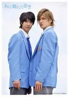 Kyosuke Hamao (託生 Mt. Hayama), Daisuke Watanabe (Giichi Character) / Upper Body, Costume Light Blue, Shirt White, Tie Purple, Face-to-face, Camera Line of Eyes, Tomotake Watanabe, 2L Size / Takumi Kun Series "Umm, Sunny Blue Sky" / Official Official photo