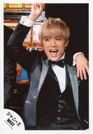 Johnny's West / Tomohiro Kamiyama / Upper Body / Suit Black Gray / Right Hand Raised / Mouth Open / Eye Left / 16 First Spring Concert, Brochure and Goods Photo / Official Official photo