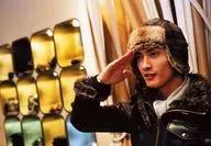 Masataka Nakagauchi / horizontal type, bust up, costume black, flying cap, right hand salute / official Official photo