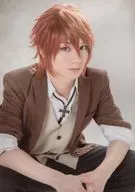 Keisuke Ueda (Misaki HATTA) / Body, Seat, Costume Brown, Both Hands Down, Right Side, Background White, Character Shoot / Stage "K-Lost Small World -" Trading Bromide