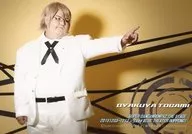 Seiyo Ryo (Shiraya Togami) / Horizontal, Above the Knee, Costume White, the left fingers Holder, Facing Right, Background beige, Character Tomoshot / Stage "Super DANGANRONPA 2 THE STAGE" Bromide