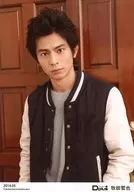 D-BOYS / Tetsuya Makita / Upper body / Costume Black / White / Grey / Background Brown / 「 2014.05 」 / D Plus Members Only Bromide