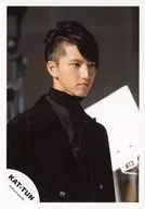 KAT TUN / Junnosuke Taguchi / Bust up / Costume Black / Both Hands Below / Eye Right / Official Official photo