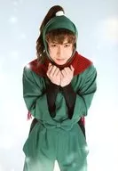 Soichiro Sorihashi (Isaku of Zenpo-ji Temple) / Above the Knee, Green Costume, Muffler, Red, Double-Breasted, キャタクターショット / 「 Musical Nintama Rantaro 7 th Dan, Suigun Fort, Battle of Mitsudomoe! 」 Bromide