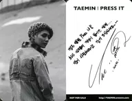 Lee Taemin (TAEMIN) / upper body / turning / monochrome / CD-PRESS "PRESS IT" Special Treka