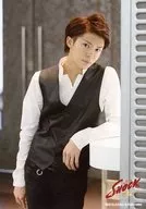 杰尼斯Jr./岸优太/膝上・服装黑白・背心・左腕托・靠拢・脸向右/"Endless SHOCK 15 th Anniversary>原创照片