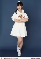 Sumire Uesaka / Whole Body / Costume White / Flower Pattern / Arm Set / Right Foot Bent / Background Navy / 「 Sumire Uesaka 2015 Summer 」 / Sumire Uesaka Bromide Set 7 th