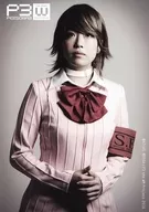 Maho Tomita (Takeba Yukari) / Upper Body / Both Hands Belly / Background Gray / Character Actor Shot / Stage 「 PERSONA 3 the Weird Masquerade - Pledge of Ai / Over the Blue Sky - 」 Bromide
