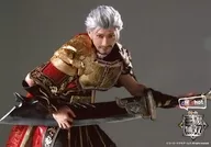 Mitsu Murata (Sun Jian) / Horizontal, Above the Knees, Both Hands with Weapons, Forward Bending, Background Grey, "off Shot", Character Shoot / Stage "Shin Sangoku Muso" random bromide