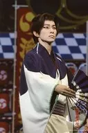 V6 / Ken Miyake / Live Photo / Upper Body / Costume White / Purple / Kimono / Right Hand Fan / Body Facing Right / Stage Makeup / 2L Size / Takizawa Kabuki 2016