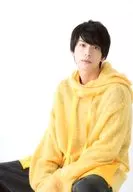 Mario Kuroba / Whole Body / Sitting / Costume Yellow / Left Facing / Both Hands / Chair / Background White / DVD 「 STRAIGHT STORY ~ Document of Mario KUROBA ~ 」 Release Memorial Event Complete Set Purchase benefits Official photo