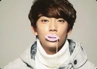 B1A4/GONCHAN (Gongchan) / Horizontal / Bust up / Costume gray. White / Lips / Front / Bar / JAPAN TOUR 2016 「 The Great World of B1A4 」 Trading Card