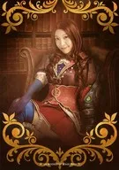RiRiKA (Leonardo da Vinci) / Kneecap, Sitting, Costume Red, Right Hand Left Foot, Legform, Chair, Body Left, Bookshelf / Stage 「 Fate/Grand Order THE STAGE - Sacred Round Table Area Camelot - 」 Trading Bromide