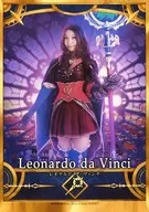 RiRiKA (Leonardo da Vinci) / Kneecap, Red Costume, costume, Left Hand Cane, Frame Gold, Character Shoot / Stage "Fate/Grand Order THE STAGE - Sacred Round Table Area Camelot -" Trading Bromide