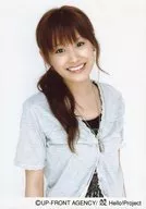 Morning Musume. / Ai Takahashi / Upper Body / Costume Gray Black / Body Diagonally Right Facing / Both Hands Below / Official Official photo