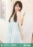 Aki Toyonaga / Above the Knees, White Water Color Costume, Body Facing Left, Both Hands Behind / AKB48 49 th Single Selection General Election ~ Let's Start Our Fight! Let's Talk About It ~ Top Rank Member Location Official photo in Okinawa Vol. 2