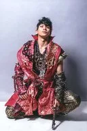 Gaku Matsuda (Sanada Yukimura) / Body, Back, Costume : Red, Black, Gold, Left Hand Sword Holder, Post Card Size / Blue Shuttle Produced "Sanada Yukimura"