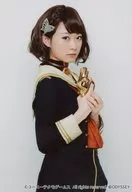 Misato Kawauchi (Azusa Takatsuka) / Upper Body / Costume Black / Uniform / Right Direction / Both Hands Overlap / Gun / Character Actor Shot / Stage 「 Harukanaru Toki no Naka de 6 Phantom Lantern 」 Bromide / All Set