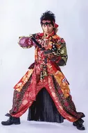 Gaku Matsuda / Full body / Costume : Red / Black / Gold / Left-hand Sword / Legs spread / Background : White / Postcard size / Blue Shuttle Produced' Yukimura' - Sanada Senki - Official photo Set A (Yukimura Set)