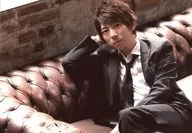 Wataru Hatano / Horizontal, Above the Knees, On The Sofa, Costume Black, White, Right Hand Cheek Stick / "Wataru Hatano" Animate Stellaworth Limited Sale Bromide