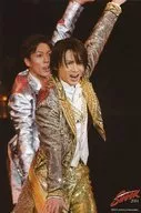 KinKi Kids / Koichi Domoto / Live Photo / Above Knees / Costume Silver Gold White / Right Lower Hand / Left Upper Hand / Opening Mouth / Behind Morning Yara / 2L Size / "Endless SHOCK 2014" Stage Photo 1st