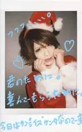 ☆ LUChE. / Doshin / with handwritten message "For you" ・ Bust up ・ Costume red ・ white ・ Santa clothes ・ Hat ・ Both hands Goo cheek / Raw cheki