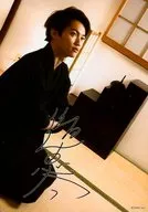 SAEKI no Eita / Full body / Black costume / Kimono / Facing right / Sitting / Armband / Print with signature / DMM. yell Print