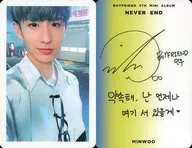BOYFRIEND/MIN WOO(ミヌ)/裏面青・黄・印刷サイン入り/CD「Never End」(DAY Ver.)封入特典フォトカード