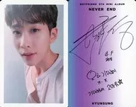 boyfriend/HYUNSUNG/背面蓝·紫·印刷带签名/光盘「Never End」(NIGHT Ver.)封入特典相片卡
