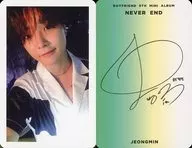 BOYFRIEND/JEONGMIN (Jongmin) / Reverso verde / with signature de impresión / CD "Never End" (NIGHT Ver.) First Press Limited Special gift photo card