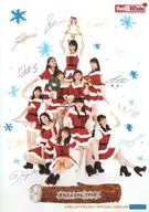 Angelum / Reunião (10 pessoas) / Corpo inteiro / Sentado / Vestido vermelho e branco / Vestido de Papai Noel / Impressão autografada / Tamanho A4 / "Angelum Christmas FC Event 2017 - Red & White -" Imagem ao vivo do tamanho A4
