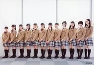 Sakura Gakuin / Assembly (12 people) / Horizontal, Whole Body, Beige Costume, Uniform, Horizontal Row, Left Facing, Double Layered, Window / Sakura Gakuin 2015 Photo Set B