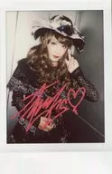 ☆ Crimson Shiva / Tomorrow Hana / Above-the-knee, Costume Black and White Hat, Left Hand Piece, Eye Left, with handwritten signature / Live Cheki