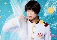 Keisuke Ueda (Japanese) / Horizontal ・ Bust up ・ Right finger mouth ・ Space ・ Background light blue ・ Character Tomoshot / Musical "『 Hetaria 』 FINAL LIVE ～ A World in the Universe ～" Random Bromide