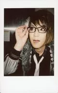 A & D / Kage / Bust up / Costume black and white gray / Necktie / Right hand glasses / Eye point left / Mouth opening / Fresh Cheki